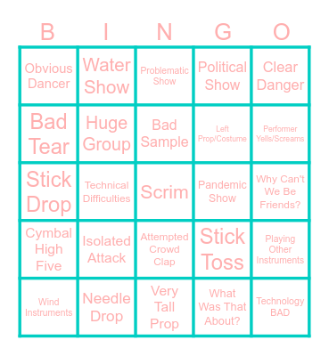 WGI Bingo Card