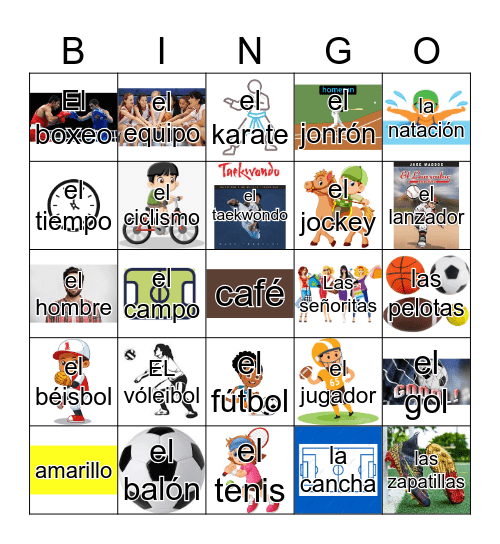 Los deportes y pasatiempos Bingo Card