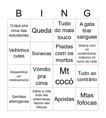 Bingo do hospital do barreiro Bingo Card