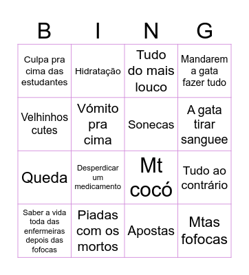 Bingo do hospital do barreiro Bingo Card