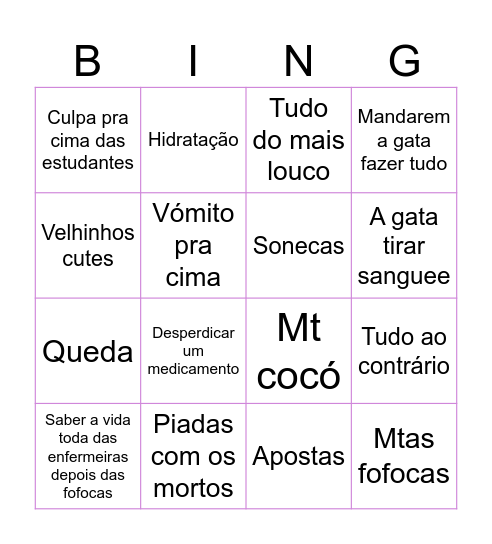 Bingo do hospital do barreiro Bingo Card