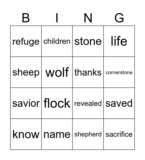 4th Sunday of Easter year B Bingo Card