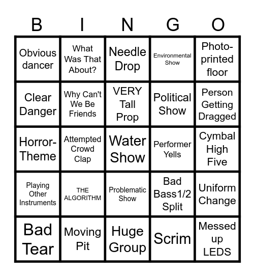 WGI BINGO Card