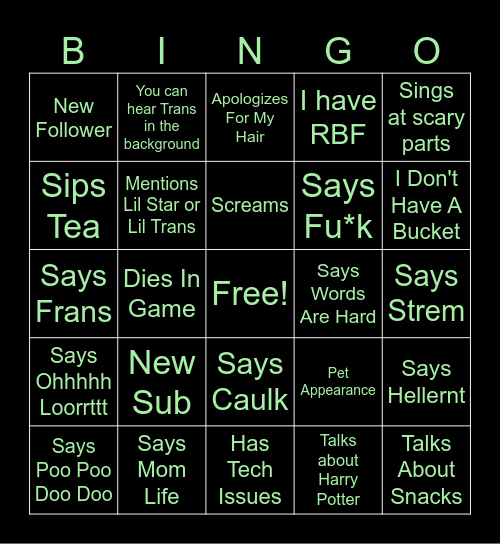 Star Gazer's Bingo! Bingo Card