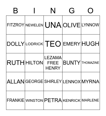 LEZAMA/HENRY FAMILY DAY 2016 Bingo Card