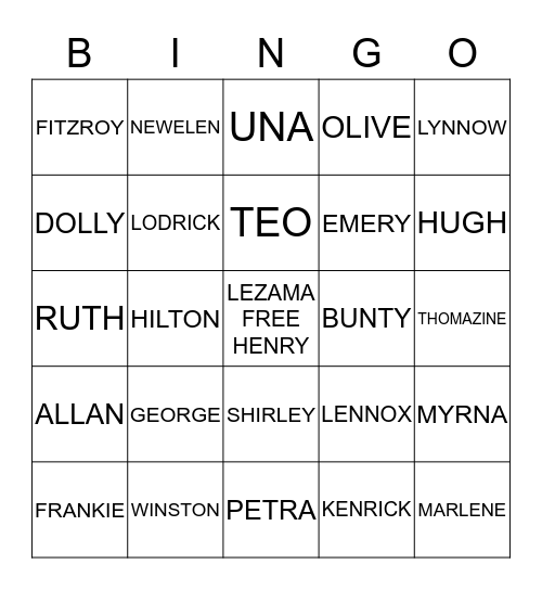 LEZAMA/HENRY FAMILY DAY 2016 Bingo Card