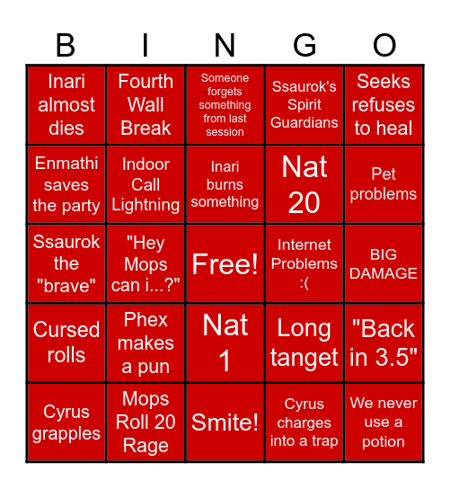 Eyes of the Litch Queen Memes Bingo Card