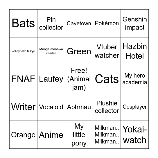 Leon’s bingo Card