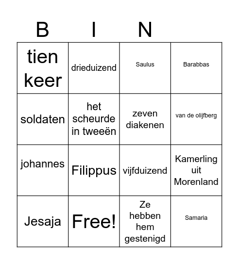 van golgotha tot pinksteren Bingo Card