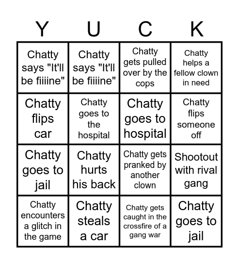 Chatterbox Bingo Blast! Bingo Card
