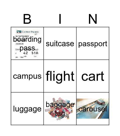 Airport Bingo Card