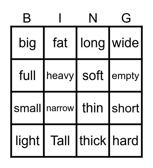 Tinh tu mo ta Bingo Card