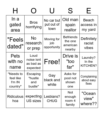 house hunter international Bingo Card