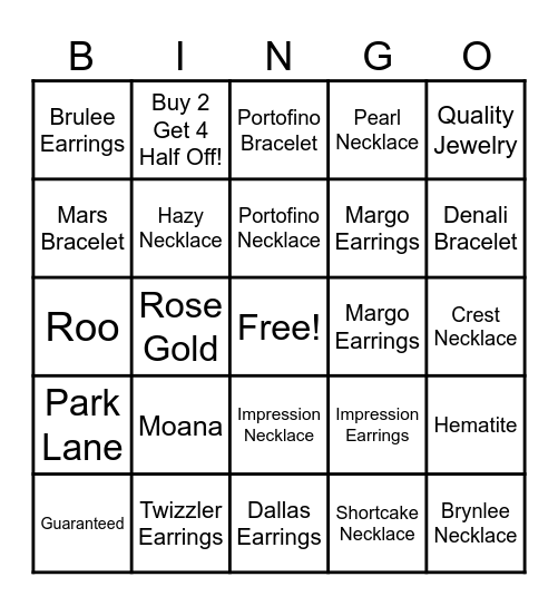 Denver 3-Day Park Lane Bingo Card