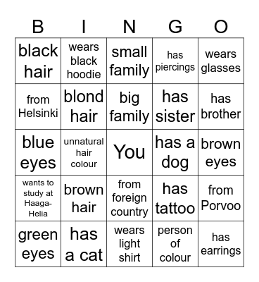 Find someone who... Bingo Card