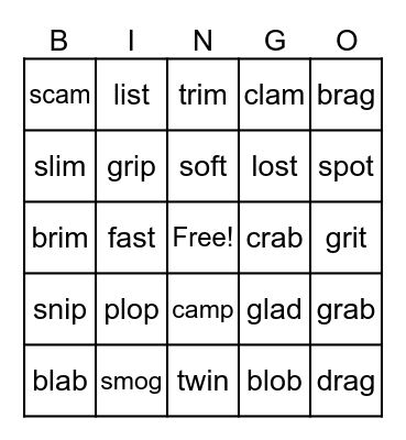 Lessons 38B Bingo Card