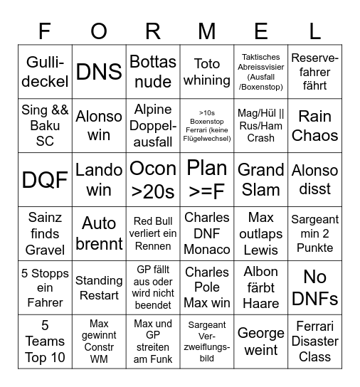 2024 Bingo Card