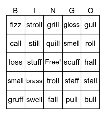 Lessons 42 & 43 Bingo Card