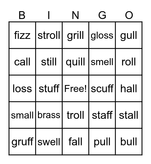 Lessons 42 & 43 Bingo Card