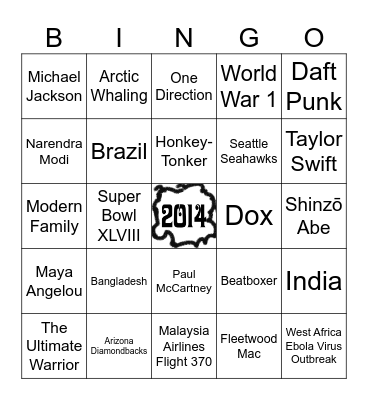 2014 Bingo Card