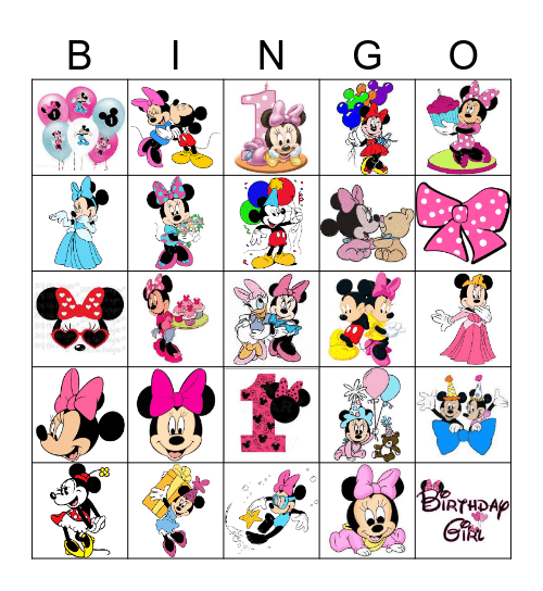 Minnie Mouse Bingo Card