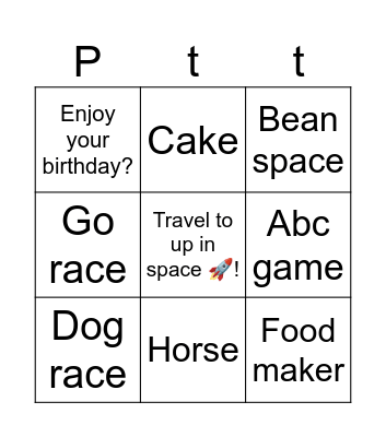 Party time card Bingo Card