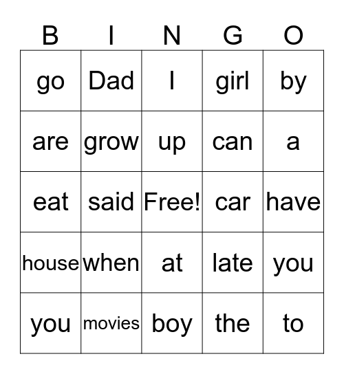 READING BINGO Card