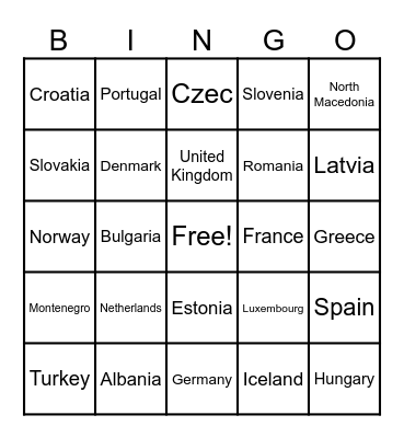 NATO BINGO! Bingo Card