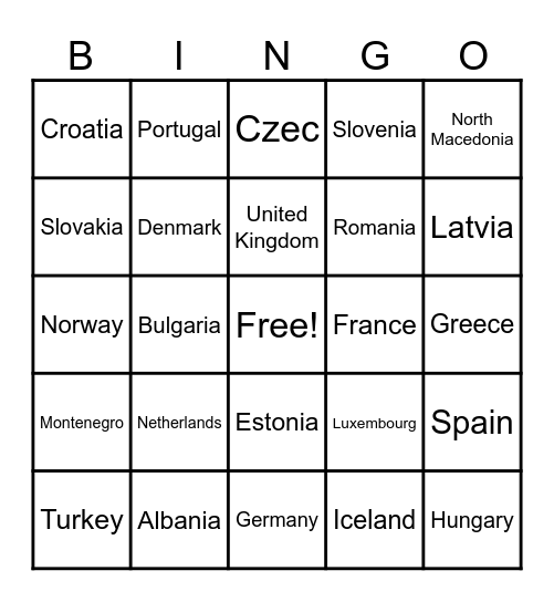 NATO BINGO! Bingo Card