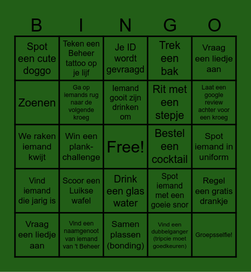 Beheer Bier Bingo Card