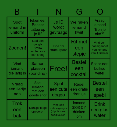 BEHEER BIERBINGO Card