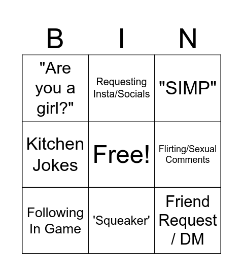 Deciet Degenerates Bingo Card
