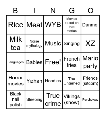 How many interests/like do you share with Sonia? Bingo Card