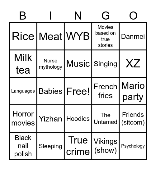 How many interests/like do you share with Sonia? Bingo Card