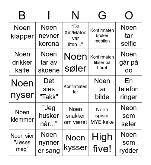 Xin og Mateo Bingo Card