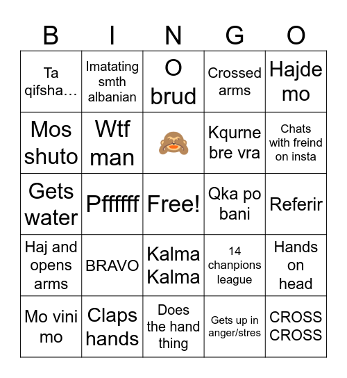 Barca vs real Bingo Card