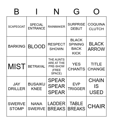 AEW DYNASTY OF CHAMPIONS OF IDK ST LOUIS? Bingo Card