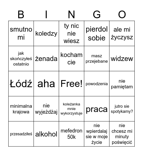 Magda Bingo Card