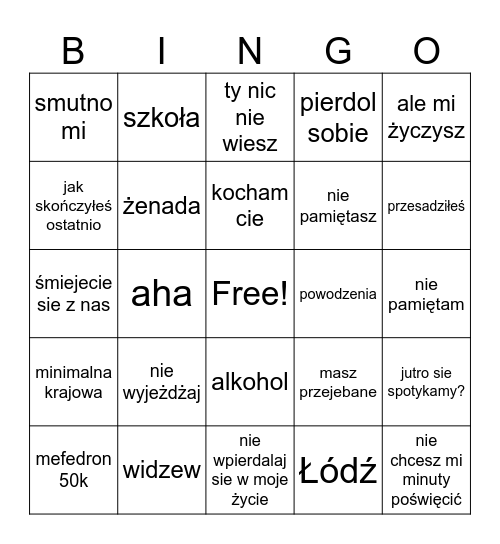 Magda Bingo Card