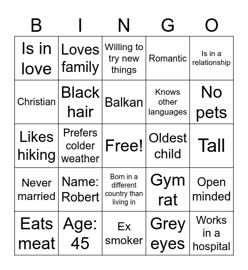 How Similar are we? Bingo Card