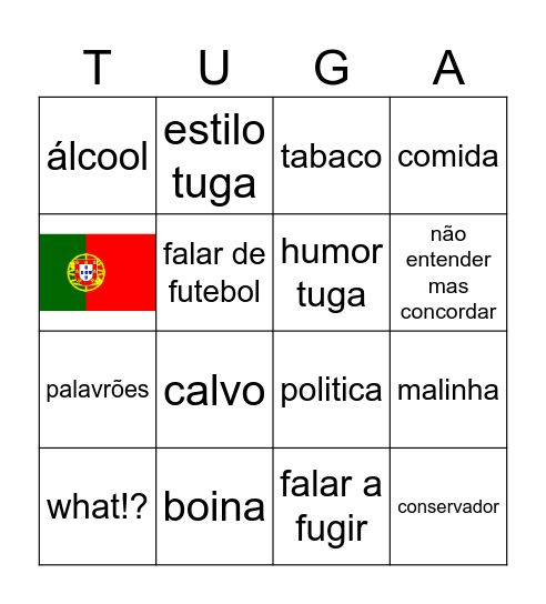 tuga bingo Card