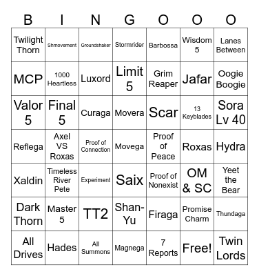 KH2 Rando Bingo Card
