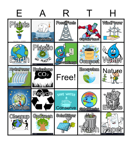 Earth Day Bingo Card