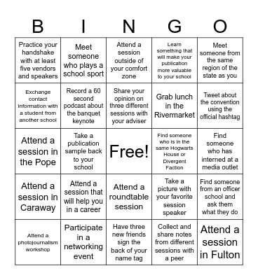 Student ASPA Bingo Card 8 Bingo Card