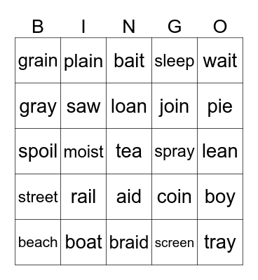 green group Bingo Card