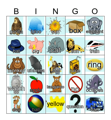 Phonics Bingo Card