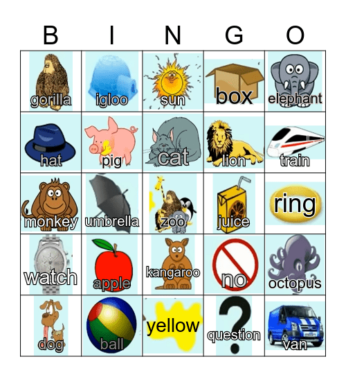 Phonics Bingo Card