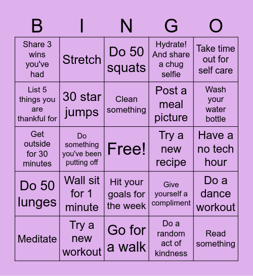 Girls Club! Bingo Card