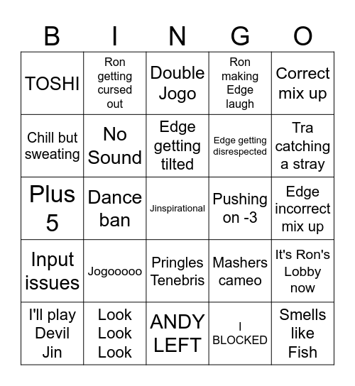 Tekken 8 2.0 Bingo Card