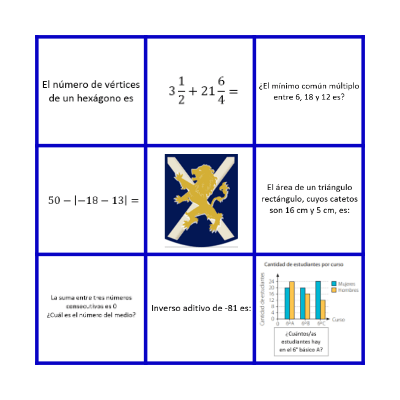 Matemáticas TEI Bingo Card